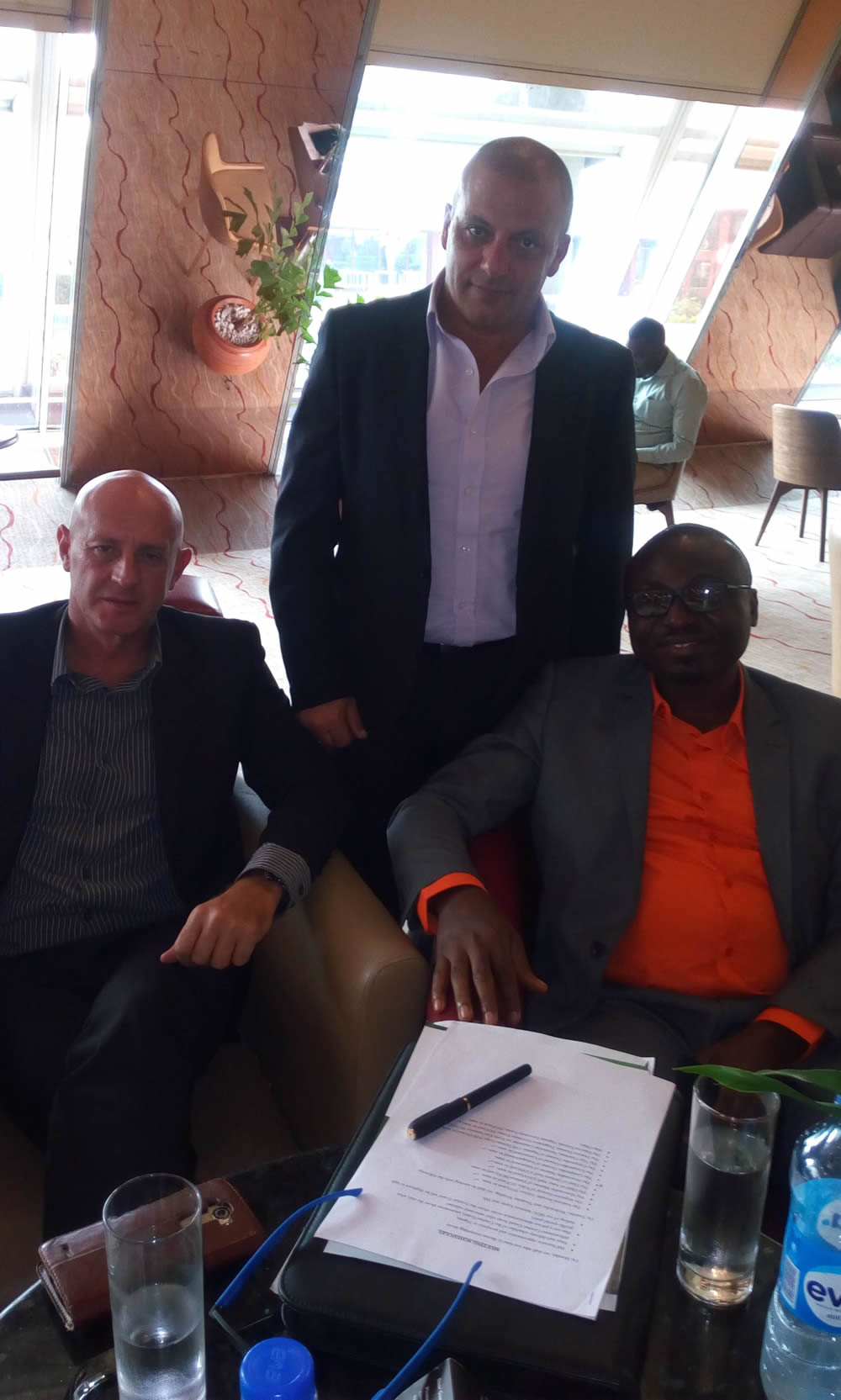 On a successful partnership between BG (Res)Igal Slovik, Africa Marketing Manager IMI Systems Israel (Left), Col (Res) Lior Lifshitz, (Middle) and Mr Nick Chinonso Okoye, CEO EQUIP (Right) 